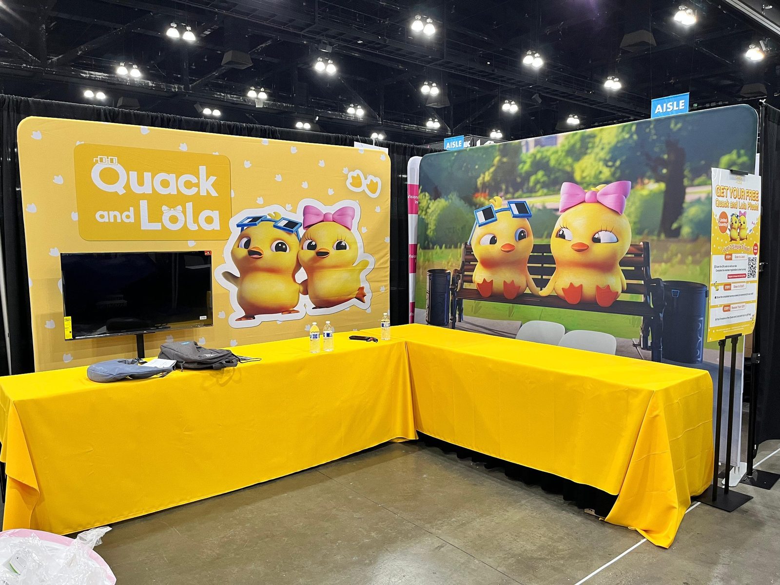 Quack and Lola booth at LA Comic-Con 2025